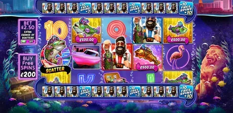 Big Bass Vegas Double Down Deluxe Slot machine di pesca subacquea con simboli di pesci e barche