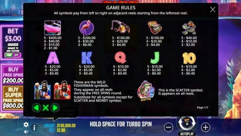 Big Bass Vegas Double Down Deluxe Regole del gioco slot: simboli paganti, wild e scatter